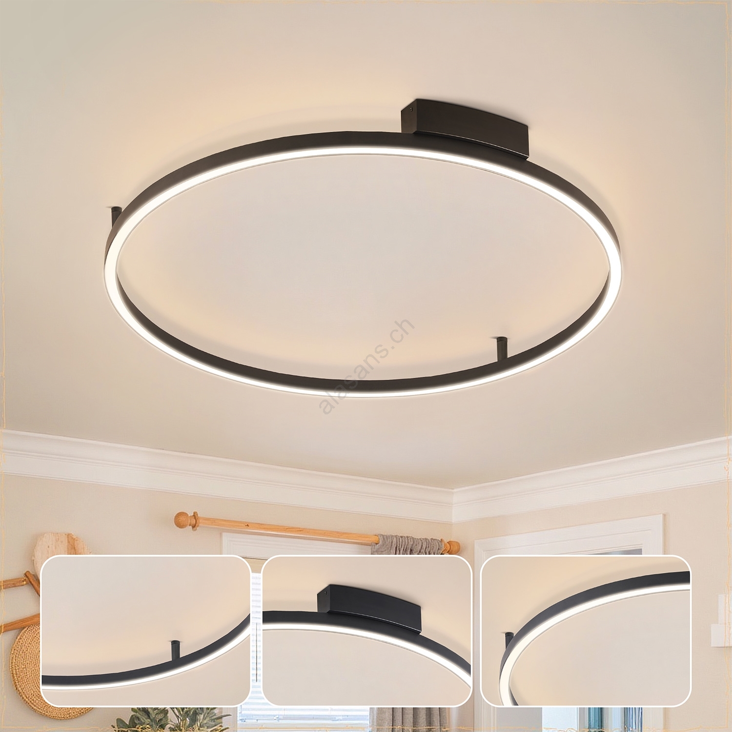Brilagi - Luminaire LED dimmable PORTOFINO LED/60W/230V Ø 80 cm noir ...