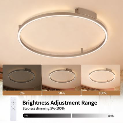 Brilagi - Plafonnier LED dimmable PORTOFINO LED/60W/230V 3000-6000K Ø 80 cm beige + télécommande