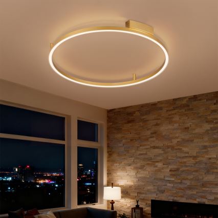 Brilagi - Plafonnier LED dimmable PORTOFINO LED/60W/230V 3000-6000K Ø 80 cm doré + télécommande