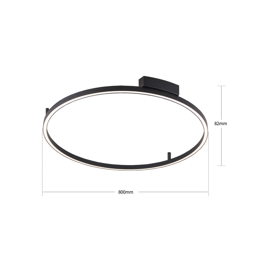 Brilagi - Plafonnier LED dimmable PORTOFINO LED/60W/230V 3000-6000K Ø 80 cm noir + télécommande
