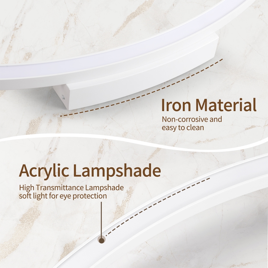 Brilagi - Plafonnier LED dimmable PORTOFINO LED/85W/230V 3000-6000K Ø 120 cm blanc + télécommande