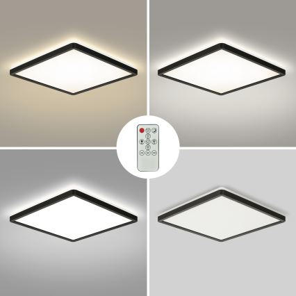 Brilagi - Plafonnier LED dimmable ULTRA SLIM LED/18W/230V 2700-6500K 30x30 cm noir + télécommande