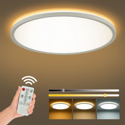 Brilagi - Plafonnier LED dimmable ULTRA SLIM LED/18W/230V 2700–6500K Ø 30 cm blanc + télécommande