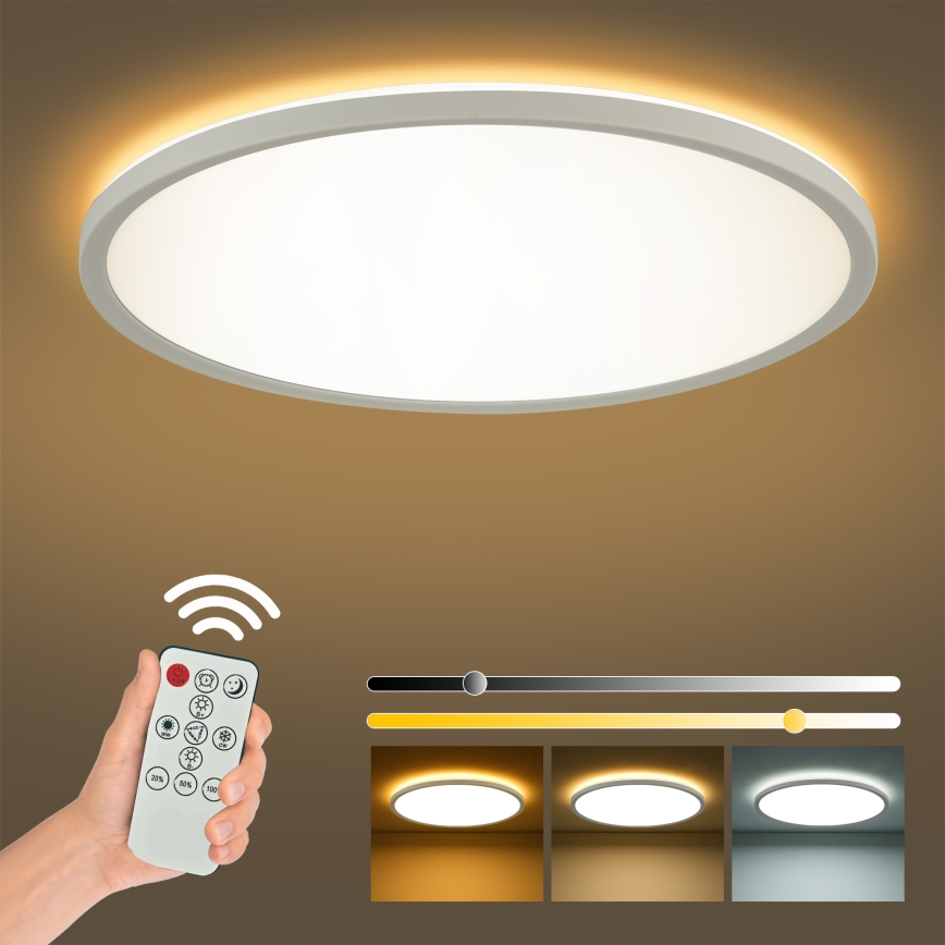 Brilagi - Plafonnier LED dimmable ULTRA SLIM LED/24W/230V 2700-6500K Ø 42 cm blanc + télécommande