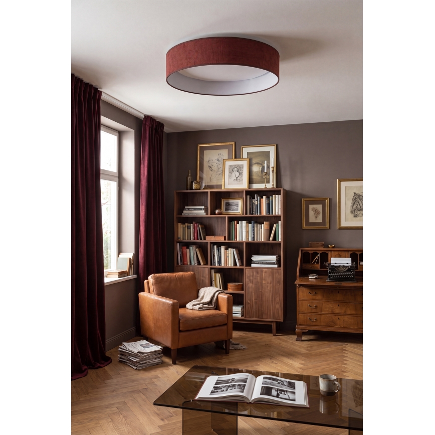 Brilagi - Plafonnier LED dimmable VELVET SMARTIX LED/36W/230V 3000–6000K Ø 55 cm bordeaux Wi‑Fi Tuya Beacon + télécommande