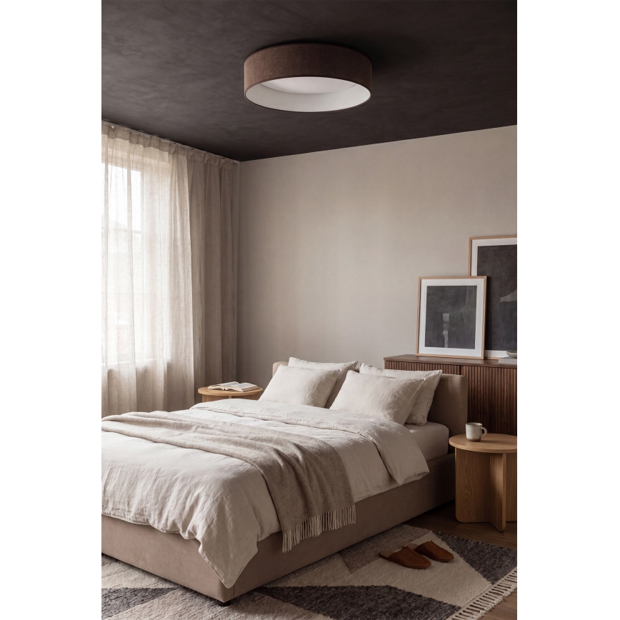 Brilagi - Plafonnier LED dimmable VELVET SMARTIX LED/36W/230V 3000-6000K Ø 55 cm marron Wi-Fi Tuya Beacon + télécommande