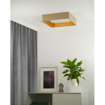 Brilagi - Plafonnier LED à intensité variable VELVET SQUARE LED/24W/230V 43x43 cm 3000/4000/6500K + télécommande beige