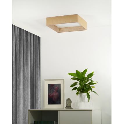 Brilagi - Plafonnier LED dimmable VELVET SQUARE LED/24W/230V 43x43 cm 3000/4000/6500K + télécommande marron