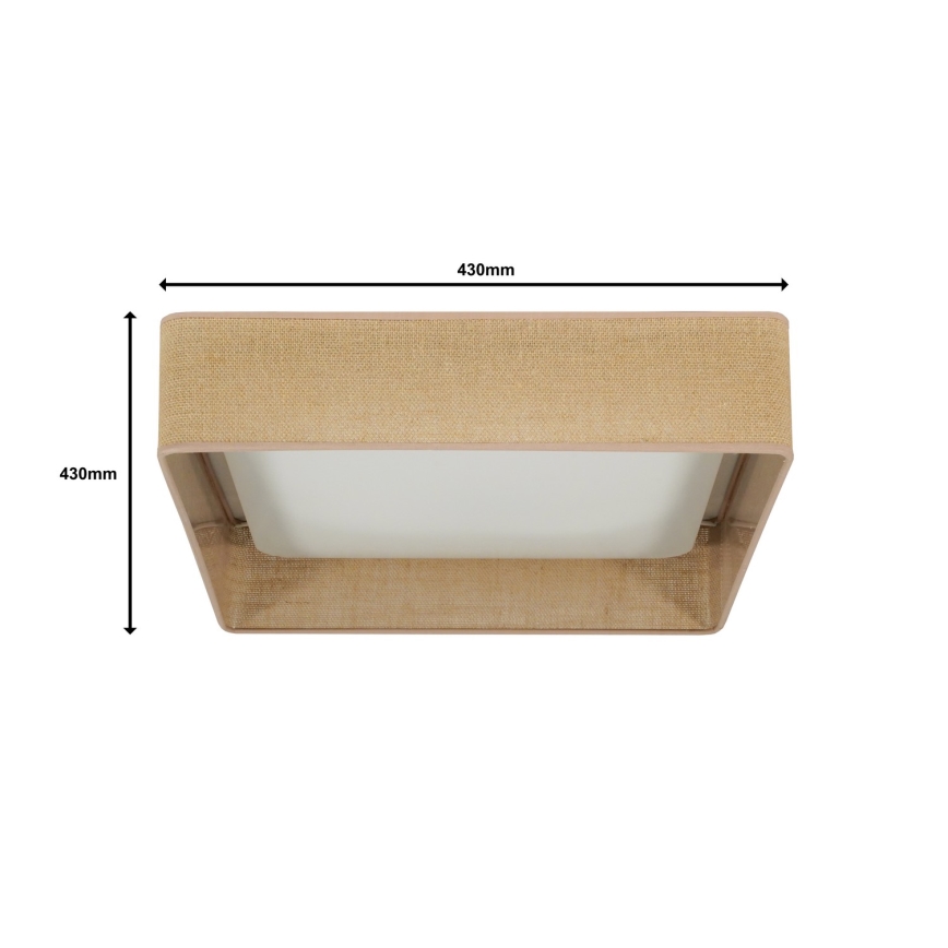 Brilagi - Plafonnier LED dimmable VELVET SQUARE LED/24W/230V 43x43 cm 3000/4000/6500K + télécommande marron