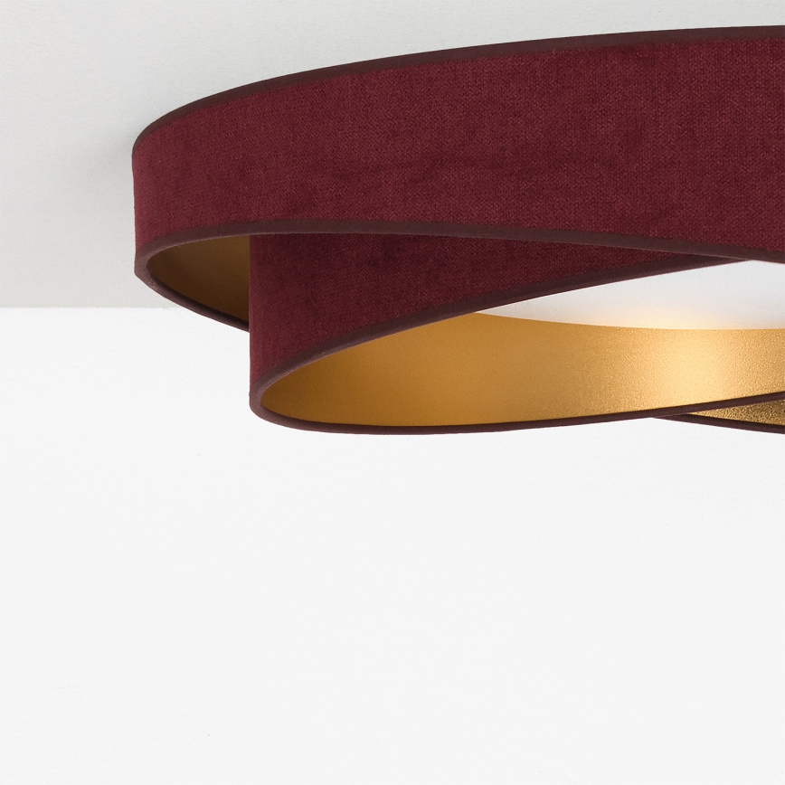 BRILAGI - Plafonnier LED dimmable VELVET TWIST LED/36W/230V 3000-6000K Ø 65 cm Wi-Fi Tuya Beacon bordeaux/or + télécommande