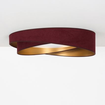 BRILAGI - Plafonnier LED dimmable VELVET TWIST LED/36W/230V 3000-6000K Ø 65 cm Wi-Fi Tuya Beacon bordeaux/doré + télécommande