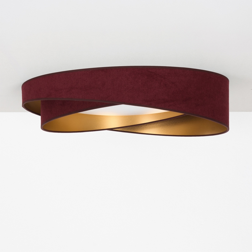 BRILAGI - Plafonnier LED dimmable VELVET TWIST LED/36W/230V 3000-6000K Ø 65 cm Wi-Fi Tuya Beacon bordeaux/doré + télécommande