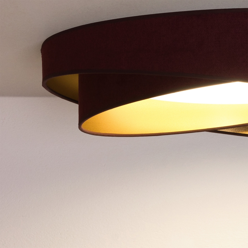 BRILAGI - Plafonnier LED dimmable VELVET TWIST LED/36W/230V 3000-6000K Ø 65 cm Wi-Fi Tuya Beacon bordeaux/doré + télécommande
