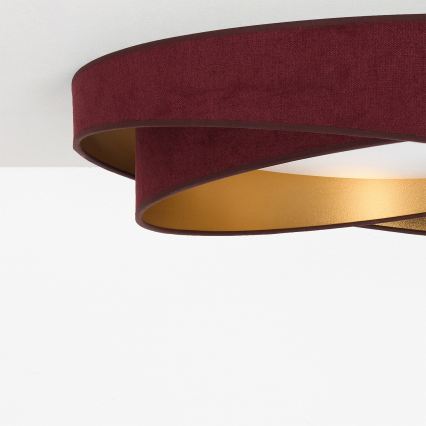 BRILAGI - Plafonnier LED dimmable VELVET TWIST LED/36W/230V 3000-6000K Ø 65 cm Wi-Fi Tuya Beacon bordeaux/doré + télécommande
