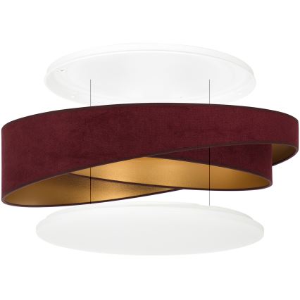 BRILAGI - Plafonnier LED dimmable VELVET TWIST LED/36W/230V 3000-6000K Ø 65 cm Wi-Fi Tuya Beacon bordeaux/doré + télécommande
