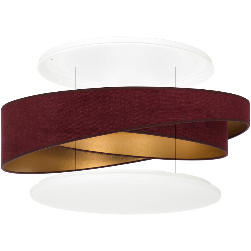 BRILAGI - Plafonnier LED dimmable VELVET TWIST LED/36W/230V 3000-6000K Ø 65 cm Wi-Fi Tuya Beacon bordeaux/doré + télécommande