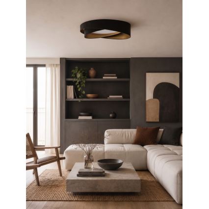 BRILAGI - Plafonnier LED dimmable VELVET TWIST LED/36W/230V 3000-6000K Ø 65 cm Wi-Fi Tuya Beacon noir/or + télécommande