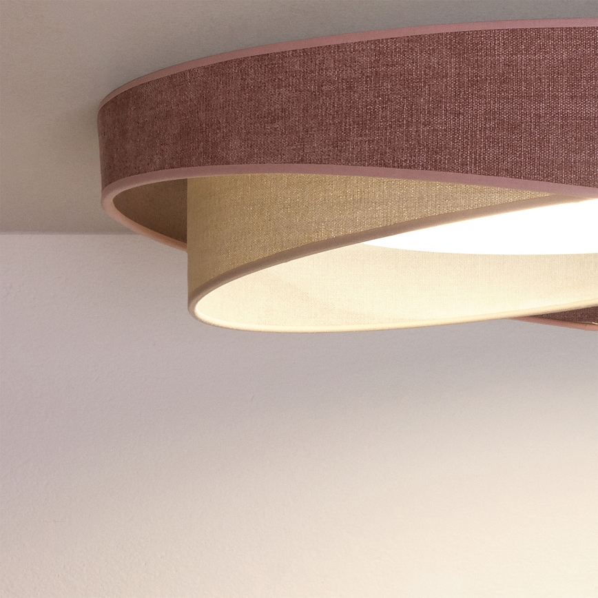 BRILAGI - Plafonnier dimmable VELVET TWIST LED/36W/230V 3000-6000K Ø 65 cm Wi-Fi Tuya Beacon rose/crème + télécommande