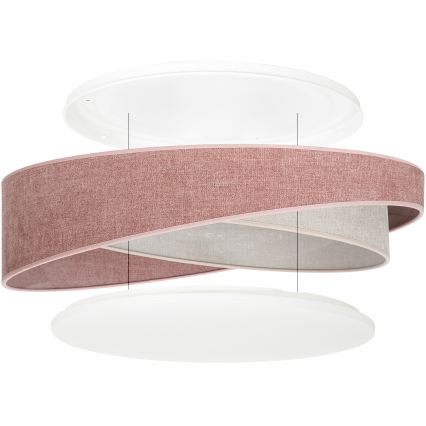 BRILAGI - Plafonnier dimmable VELVET TWIST LED/36W/230V 3000-6000K Ø 65 cm Wi-Fi Tuya Beacon rose/crème + télécommande