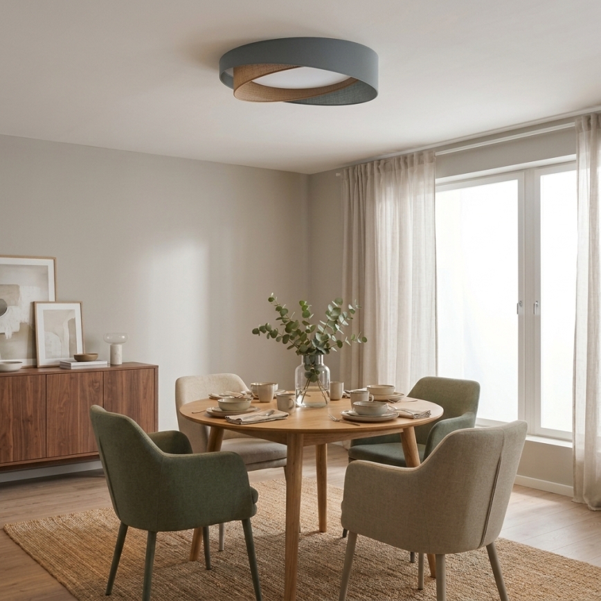 BRILAGI - LED Plafonnier dimmable VELVET TWIST LED/36W/230V 3000-6000K Ø 65 cm Wi-Fi Tuya Beacon vert/beige + télécommande