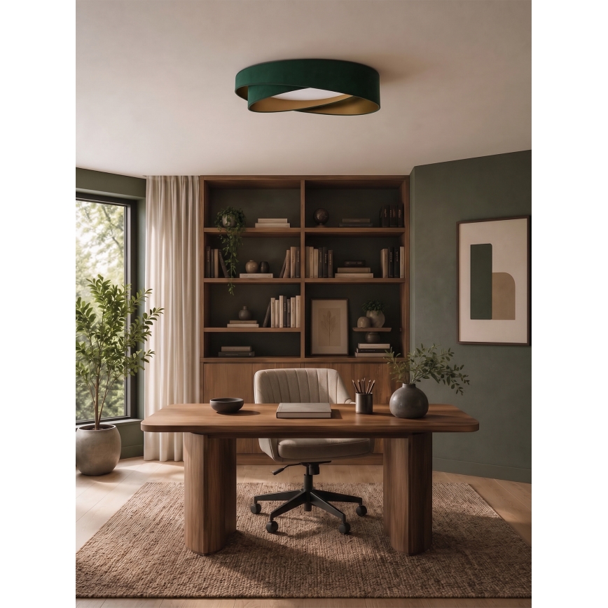 BRILAGI - Plafonnier LED dimmable VELVET TWIST LED/36W/230V 3000-6000K Ø 65 cm Wi-Fi Tuya Beacon vert/or + télécommande
