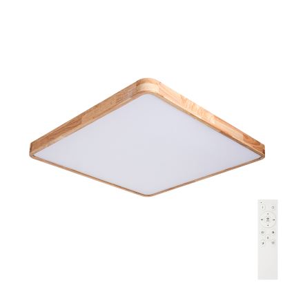 Brilagi - Plafonnier LED dimmable WOODLINE SQUARE LED/100W/230V 3000-6000K chêne 80x80 cm + télécommande
