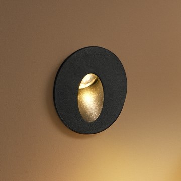Brilagi - Luminaire LED encastré pour l'extérieur STAIRDOT LED/2W/230V, noir, IP65, rond