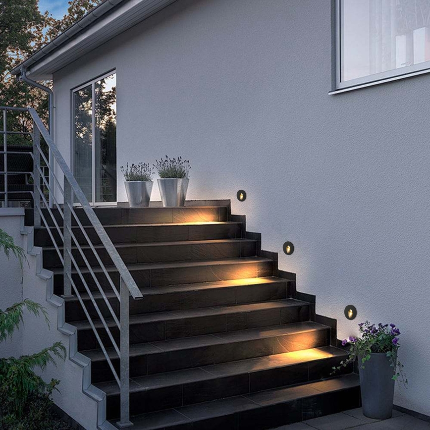 Brilagi - Luminaire LED encastré pour l'extérieur STAIRDOT LED/2W/230V, noir, IP65, rond