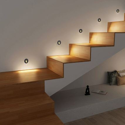 Brilagi - Luminaire LED encastré pour l'extérieur STAIRDOT LED/2W/230V, noir, IP65, rond