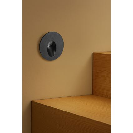 Brilagi - Luminaire LED encastré pour l'extérieur STAIRDOT LED/2W/230V, noir, IP65, rond