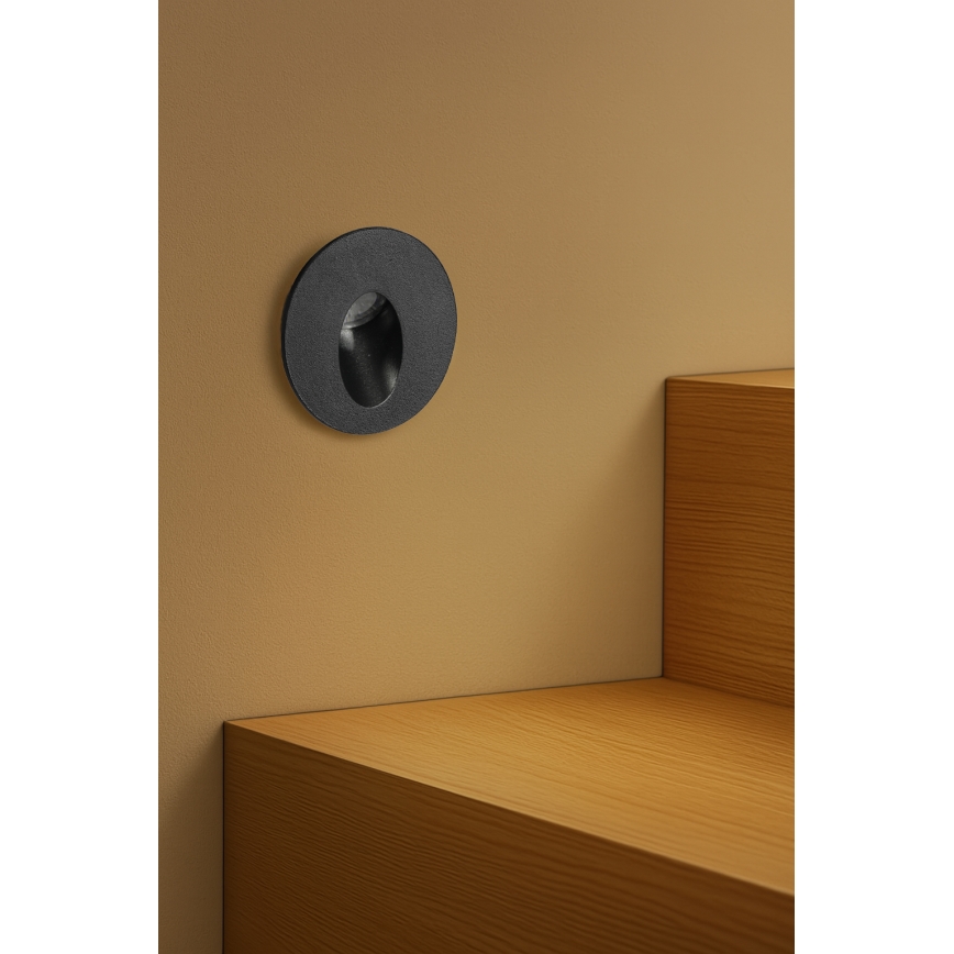 Brilagi - Luminaire LED encastré pour l'extérieur STAIRDOT LED/2W/230V, noir, IP65, rond
