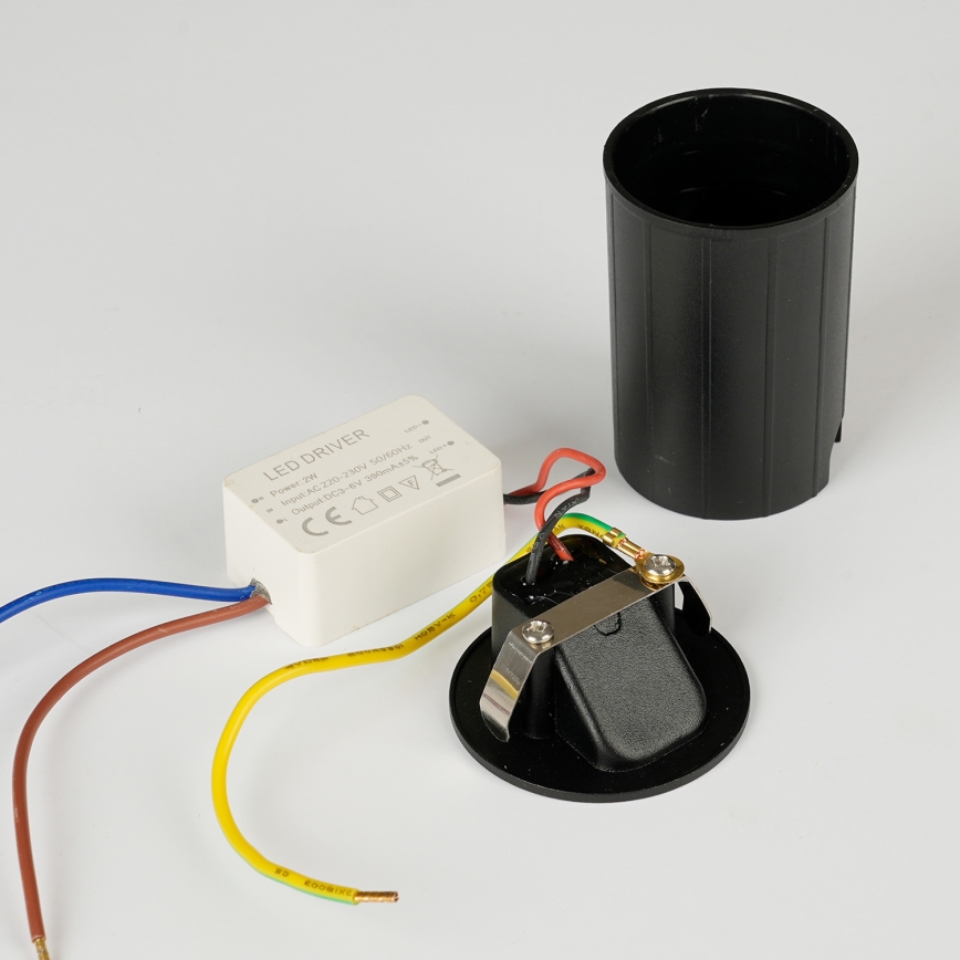 Brilagi - Luminaire LED encastré pour l'extérieur STAIRDOT LED/2W/230V, noir, IP65, rond