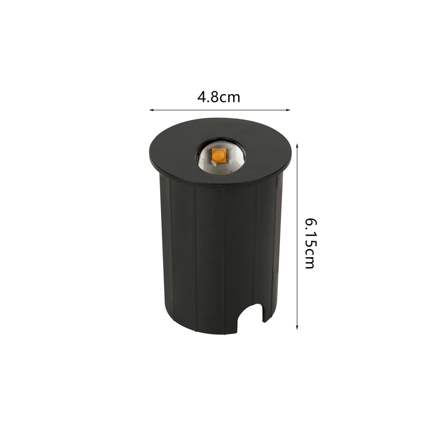 Brilagi - Luminaire LED encastré pour l'extérieur STAIRDOT LED/2W/230V, noir, IP65, rond