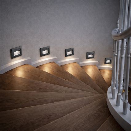 Brilagi - Luminaire LED pour escalier STEP LIGHT LED/1,5W/230V IP44 noir