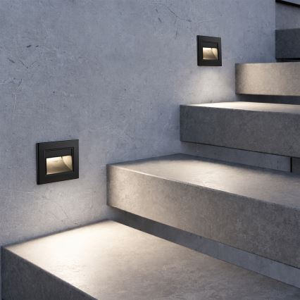 Brilagi - Luminaire LED pour escalier STEP LIGHT LED/1,5W/230V IP44 noir