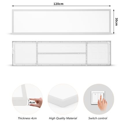 Brilagi - Plafonnier LED pour salle de bains FRAME LED/50W/230V 3000/4000/6000K 120x30 cm IP44 argenté