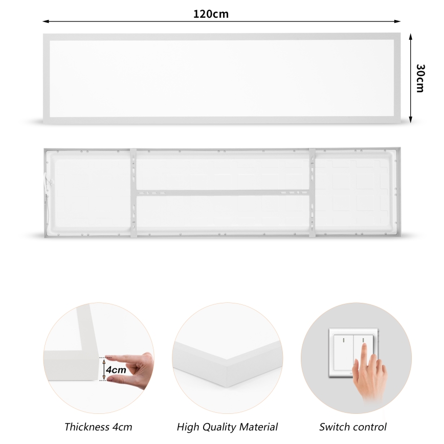 Brilagi - Plafonnier LED pour salle de bains FRAME LED/50W/230V 3000/4000/6000K 120x30 cm IP44 argenté