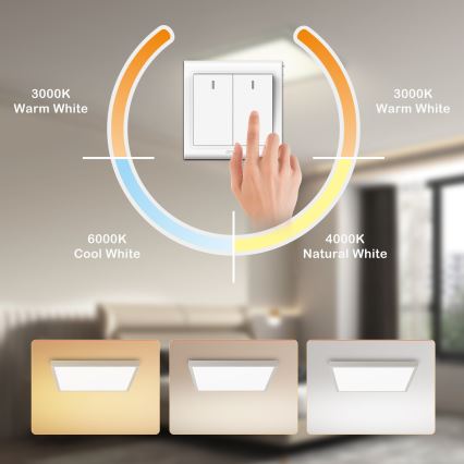 Brilagi - Plafonnier LED pour salle de bains FRAME LED/50W/230V 3000/4000/6000K 60x60 cm IP44 argenté