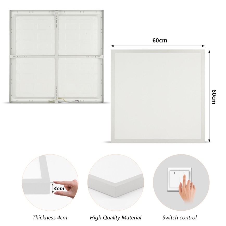 Brilagi - Plafonnier LED pour salle de bains FRAME LED/50W/230V 3000/4000/6000K 60x60 cm IP44 argenté