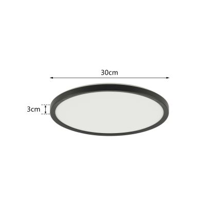 Brilagi - Plafonnier LED RGBW dimmable ULTRA SLIM LED/18W/230V 2700-6500K Ø 30 cm noir + télécommande