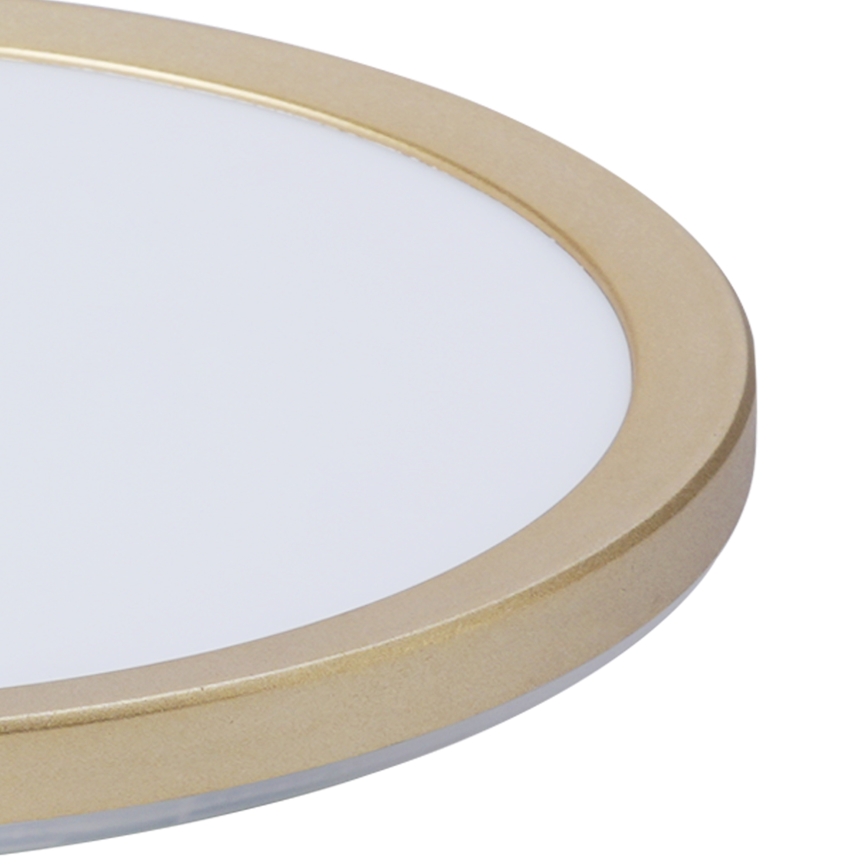Brilagi - Plafonnier LED ultra-plat pour salle de bains / 18W / 230V Ø 30 cm doré IP54