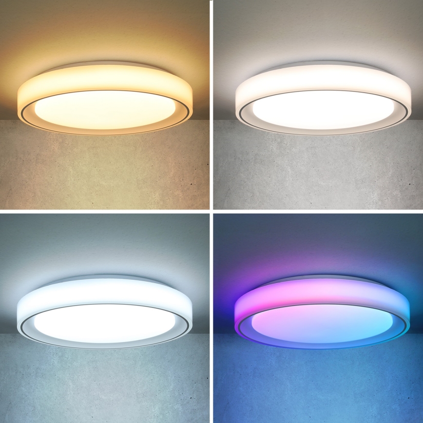 Brilagi - Plafonnier à intensité variable RGB FLOCO LED/30W/230V 3000-6500K Wi-Fi Tuya + LED/6W + télécommande