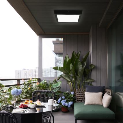 Brilagi - Plafonnier salle de bain à intensité variable FRAME SMART LED/24W/230V 30x30 cm 3000-6000K IP44 noir + télécommande