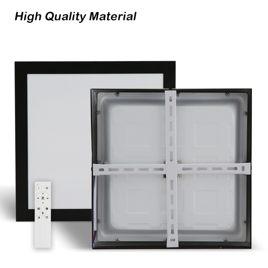 Brilagi - Plafonnier salle de bain à intensité variable FRAME SMART LED/24W/230V 30x30 cm 3000-6000K IP44 noir + télécommande