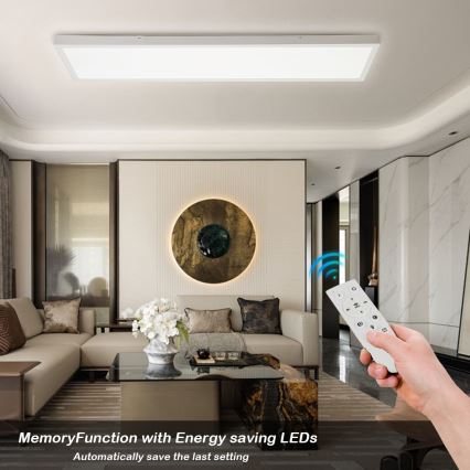 Brilagi - Plafonnier salle de bain à intensité variable FRAME SMART LED/50W/230V 30x120 cm 3000-6000K IP44 blanc + télécommande