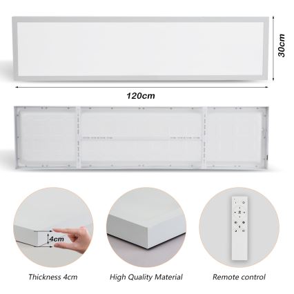 Brilagi - Plafonnier salle de bain à intensité variable FRAME SMART LED/50W/230V 30x120 cm 3000-6000K IP44 blanc + télécommande