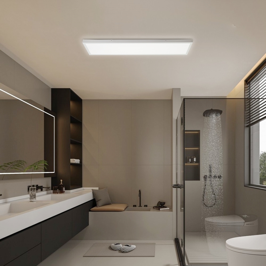 Brilagi - Plafonnier salle de bain à intensité variable FRAME SMART LED/50W/230V 30x120 cm 3000-6000K IP44 blanc + télécommande