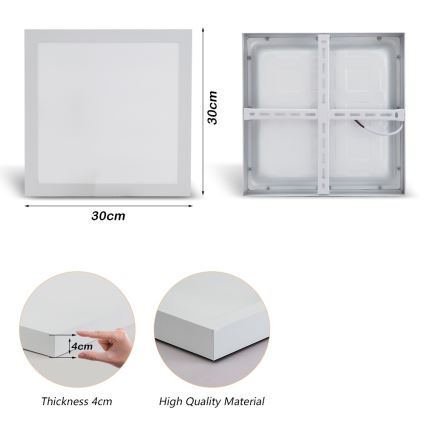 Brilagi - Plafonnier salle de bain FRAME LED/24W/230V 30x30 cm 3000/4000/6000K IP44 blanc