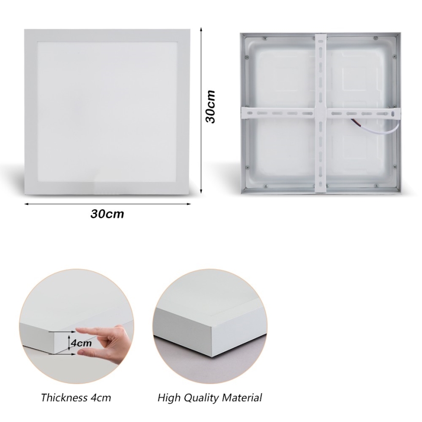 Brilagi - Plafonnier salle de bain FRAME LED/24W/230V 30x30 cm 3000/4000/6000K IP44 blanc