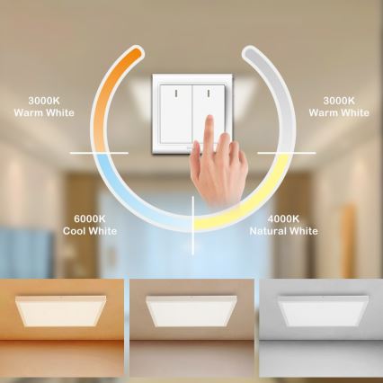 Brilagi - Plafonnier salle de bain FRAME LED/50W/230V 60x60 cm 3000/4000/6000K IP44 blanc